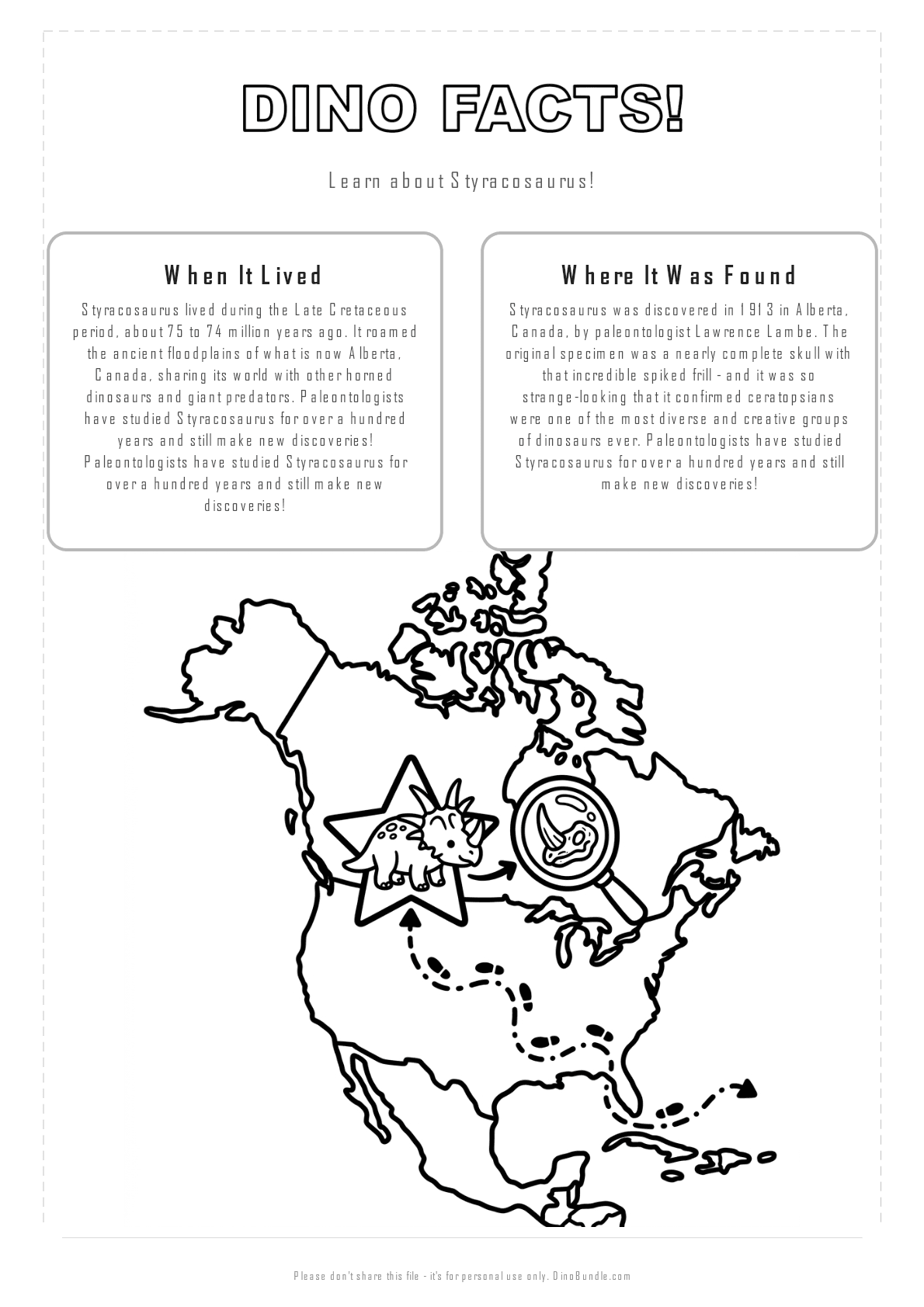 Styracosaurus printable page 2