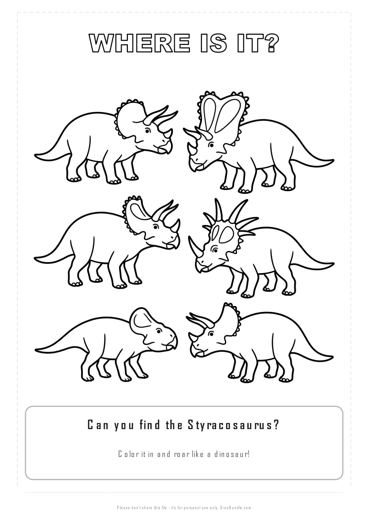 Styracosaurus printable page 3