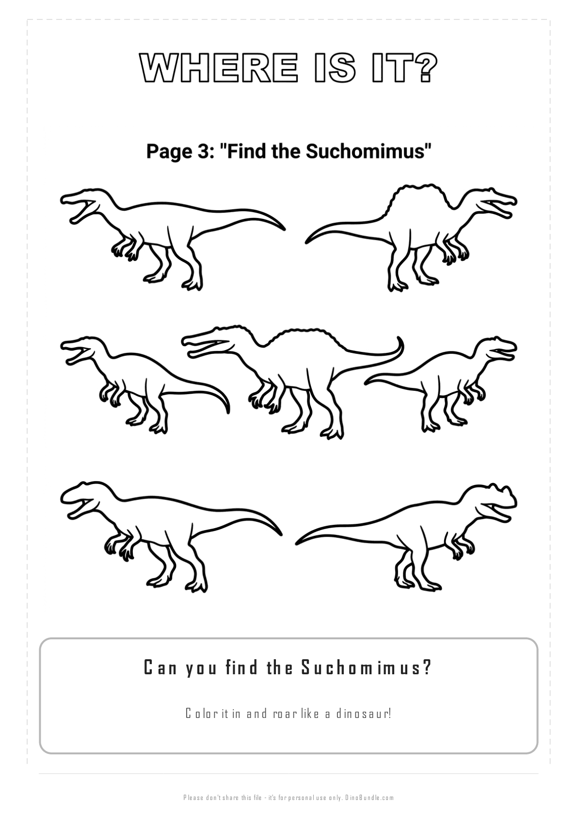 Suchomimus printable page 3