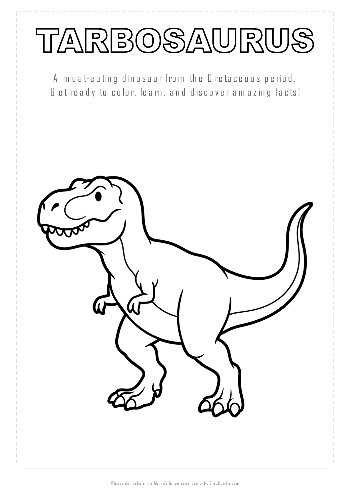 Tarbosaurus printable page 1