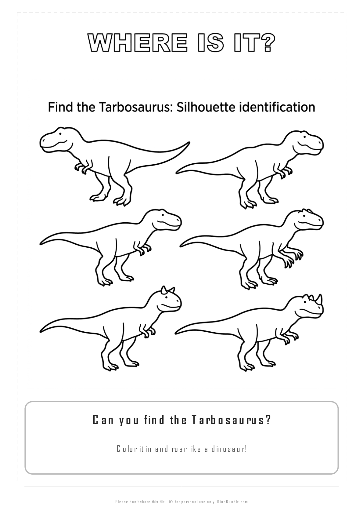 Tarbosaurus printable page 3