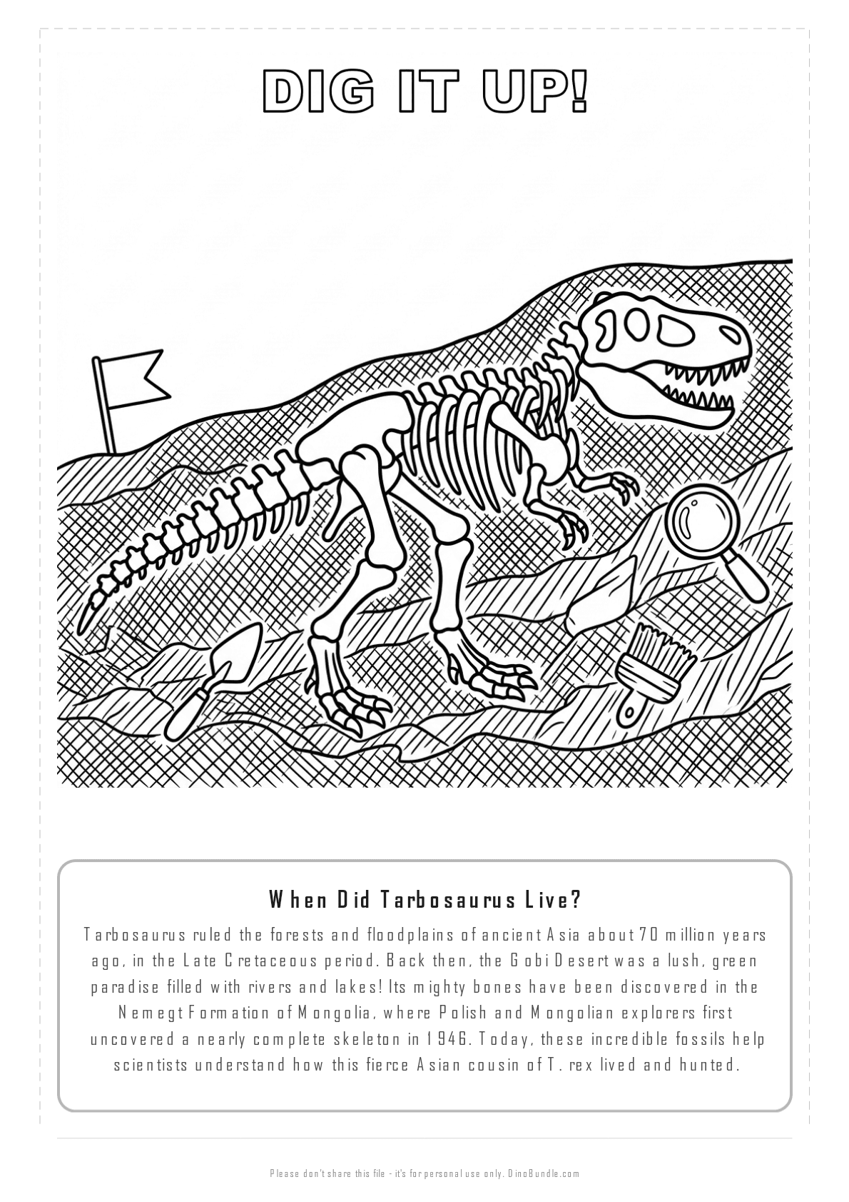 Tarbosaurus printable page 6