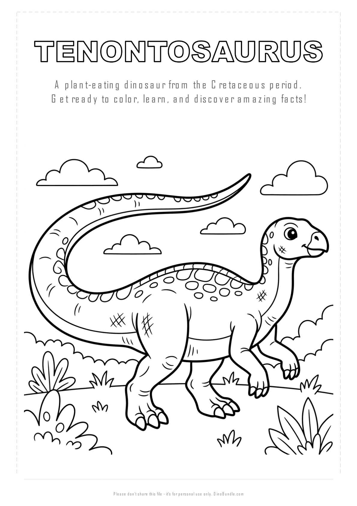 Tenontosaurus printable page 1