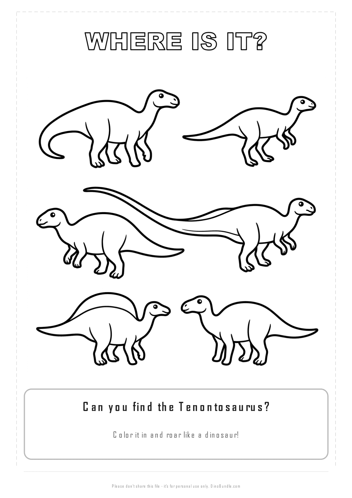 Tenontosaurus printable page 3