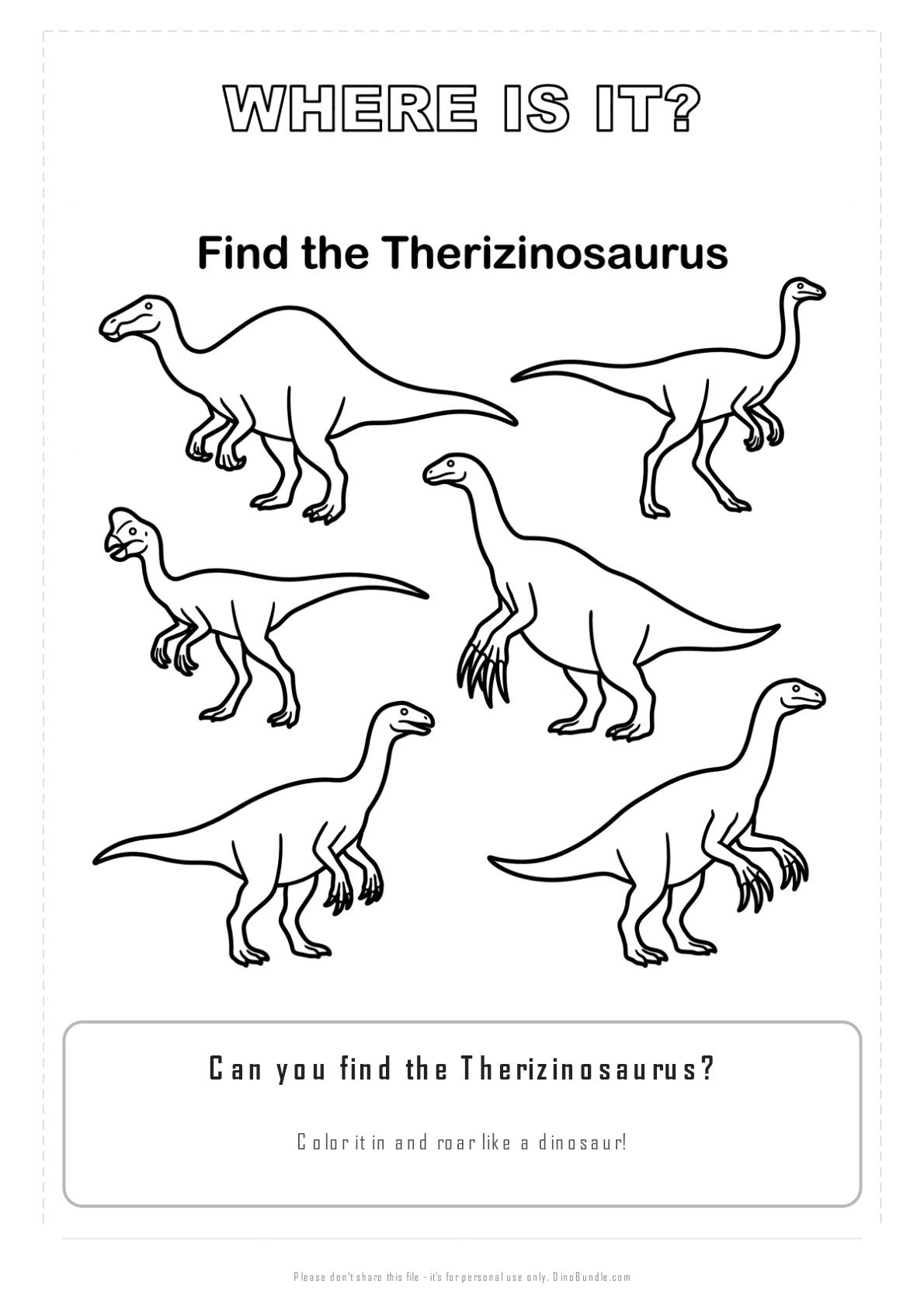 Therizinosaurus printable page 3