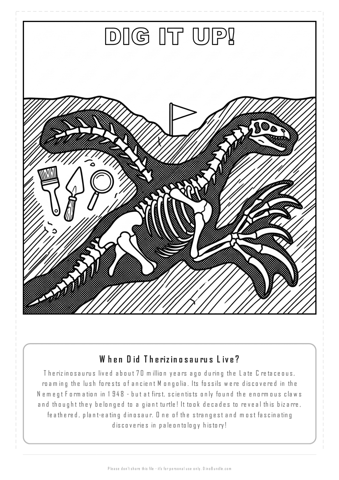 Therizinosaurus printable page 6