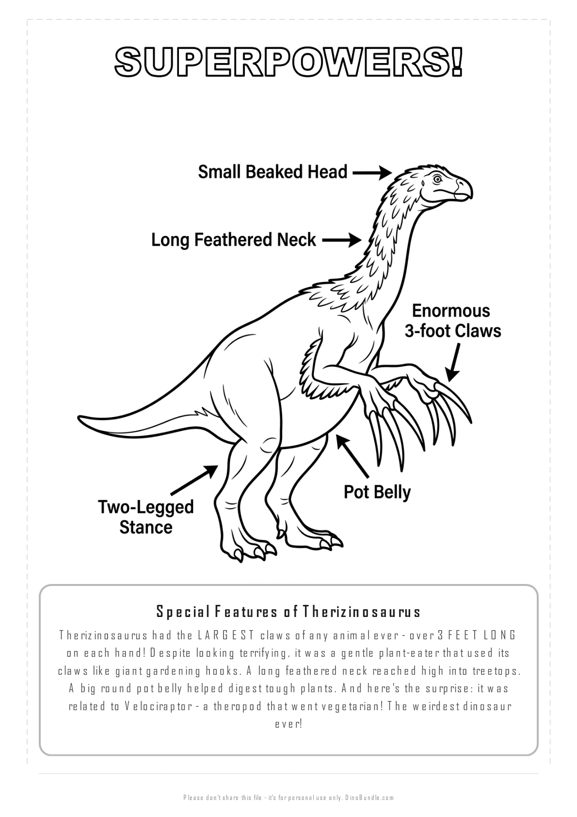 Therizinosaurus printable page 7