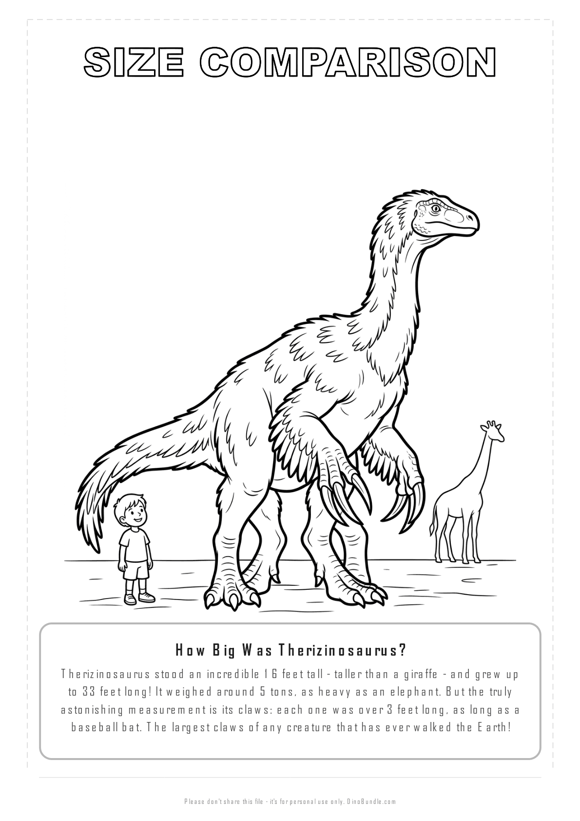 Therizinosaurus printable page 8