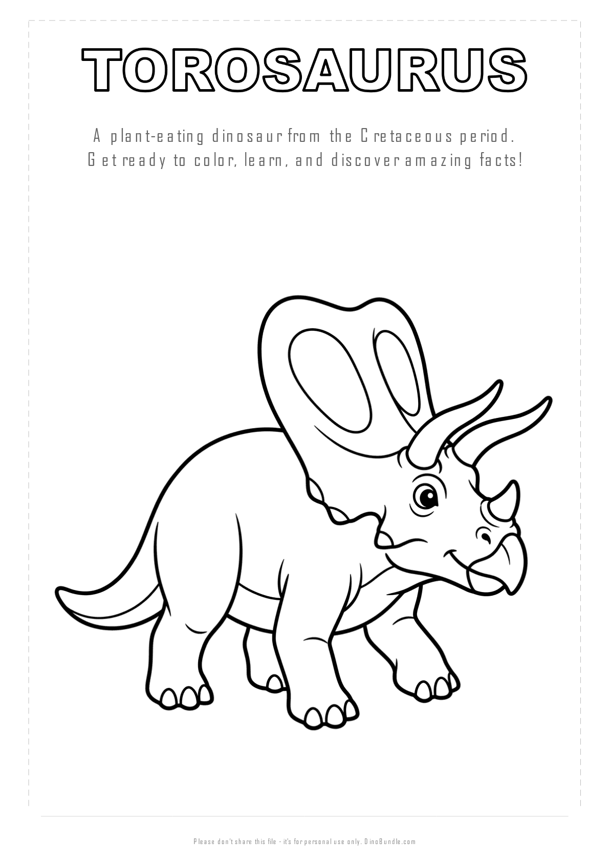 Torosaurus printable page 1