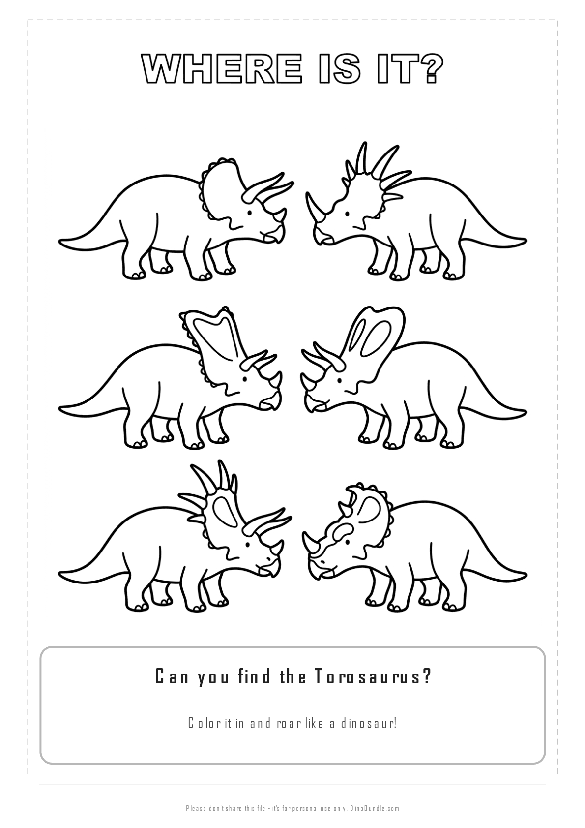 Torosaurus printable page 3