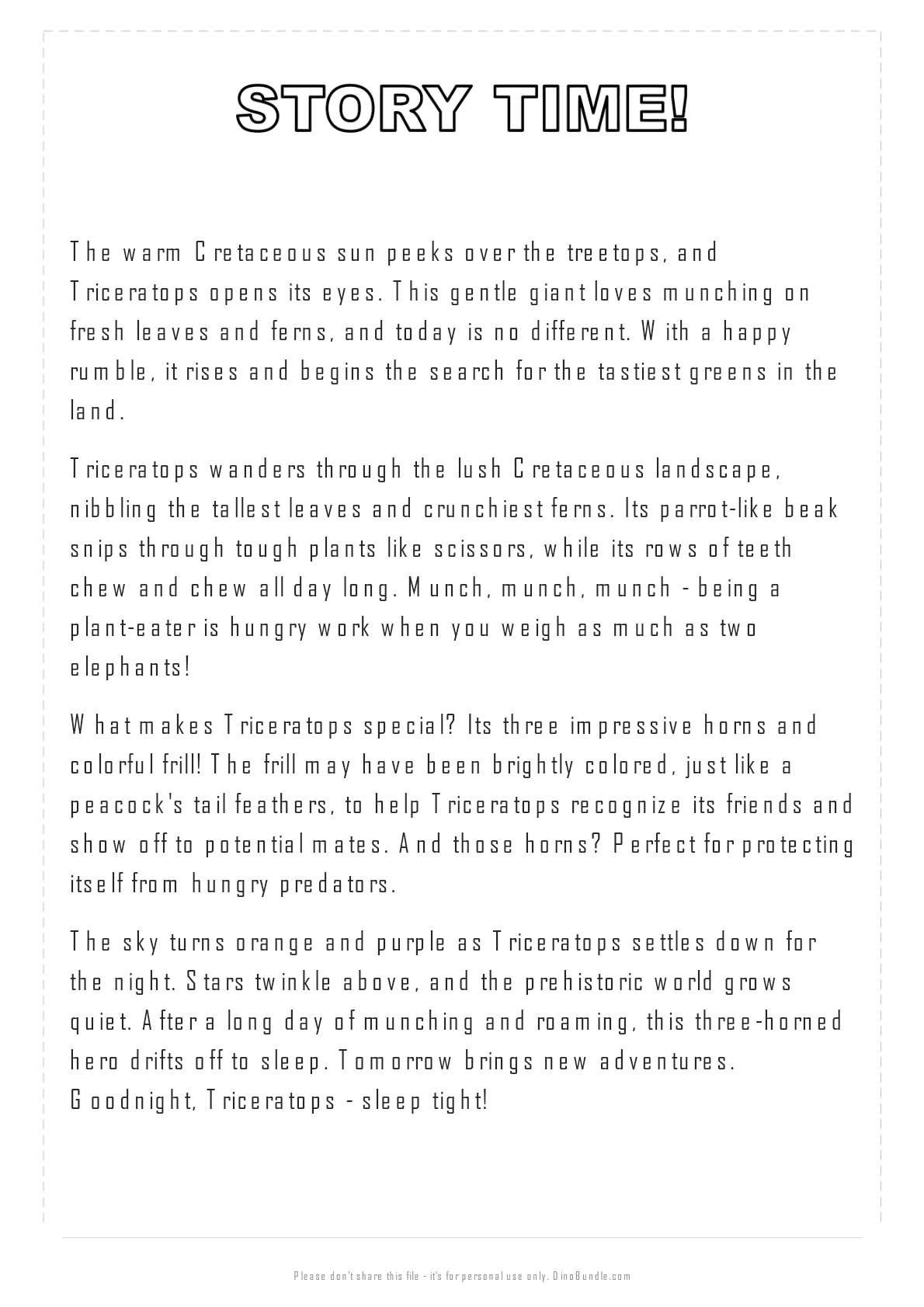 Triceratops printable page 4