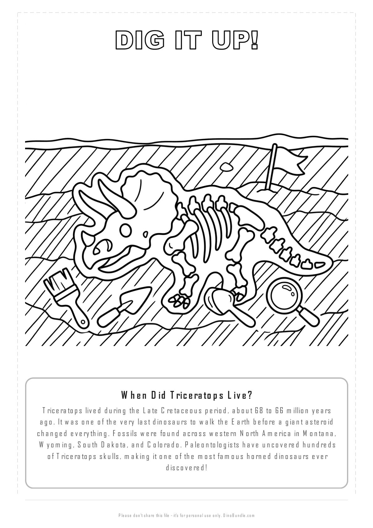 Triceratops printable page 6