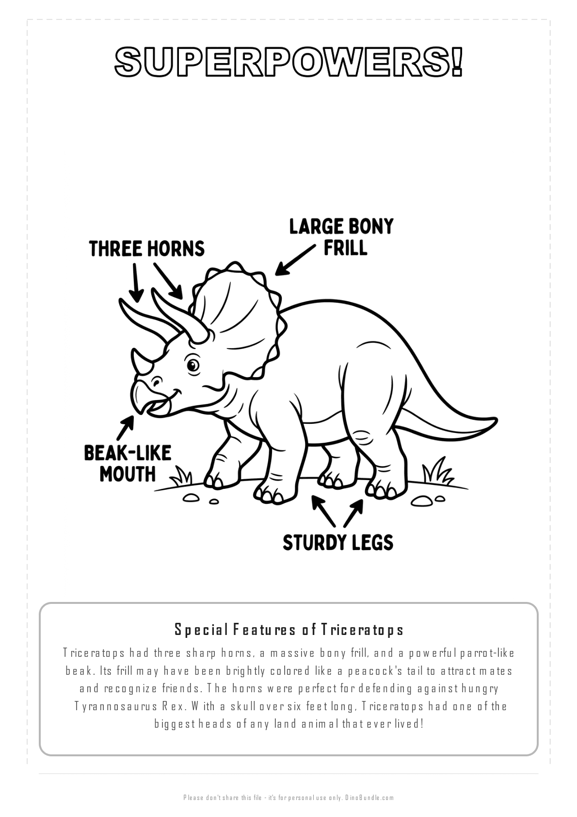 Triceratops printable page 7