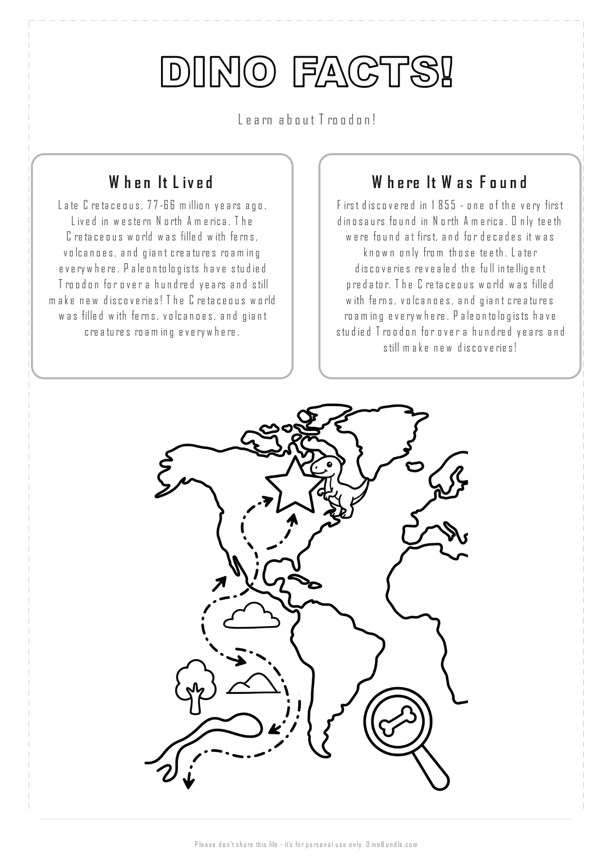 Troodon printable page 2