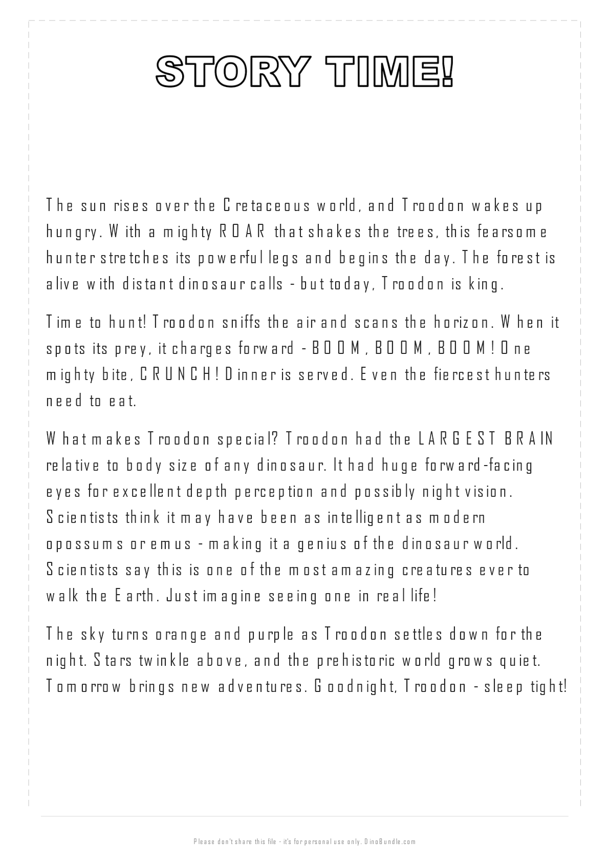 Troodon printable page 4