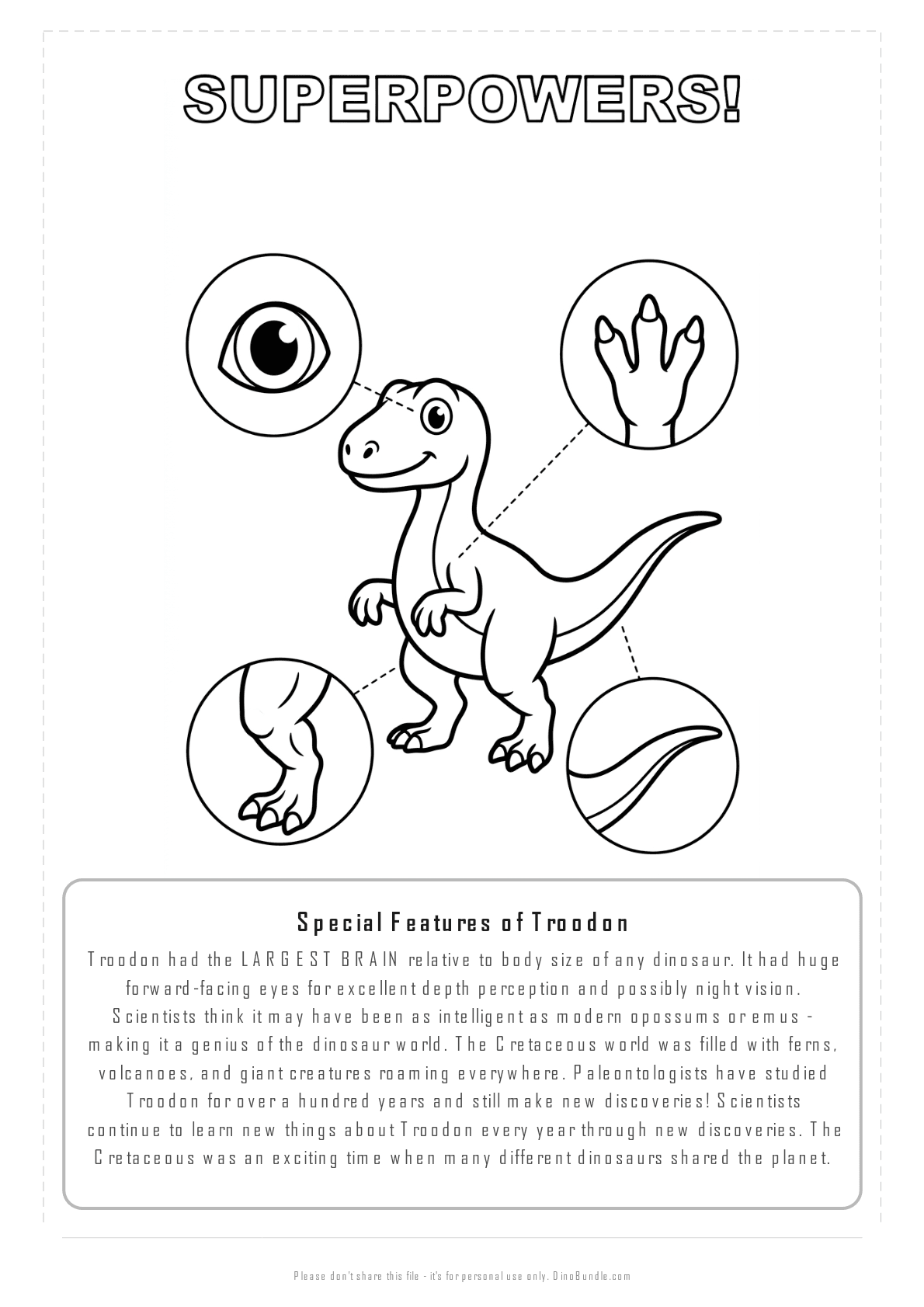 Troodon printable page 7