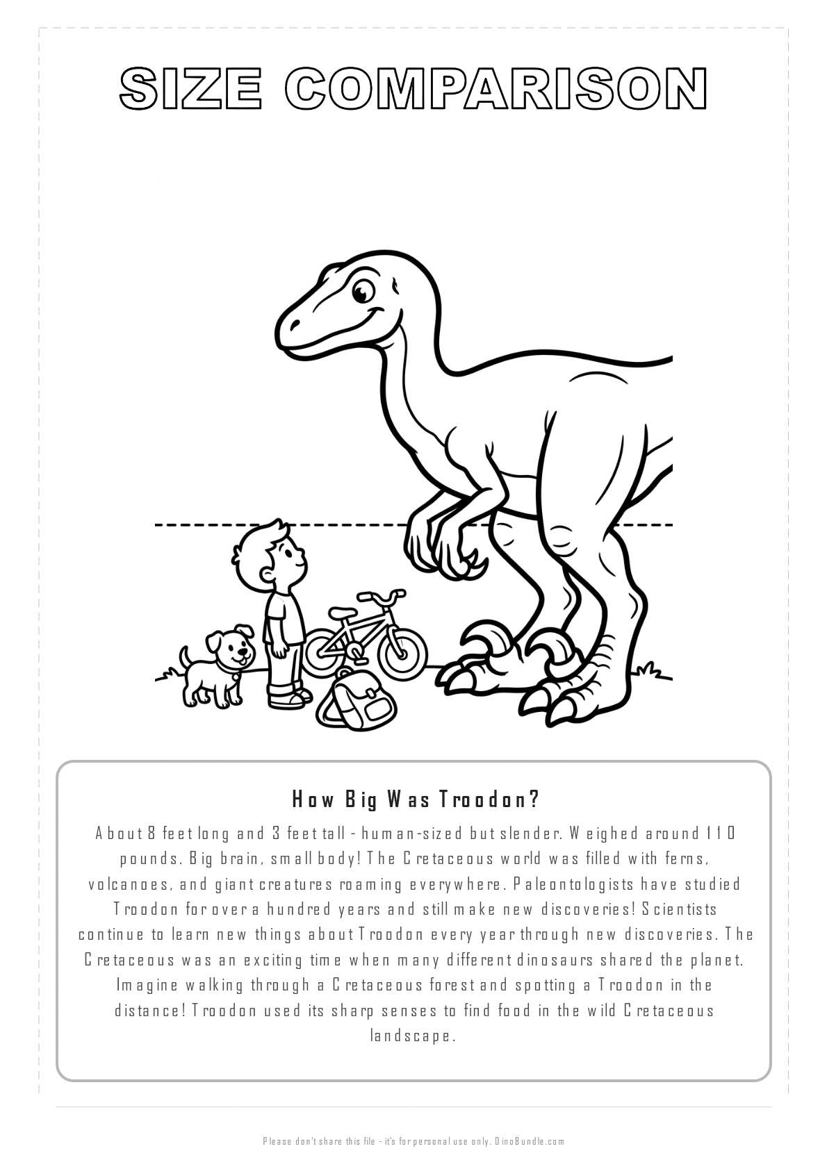 Troodon printable page 8