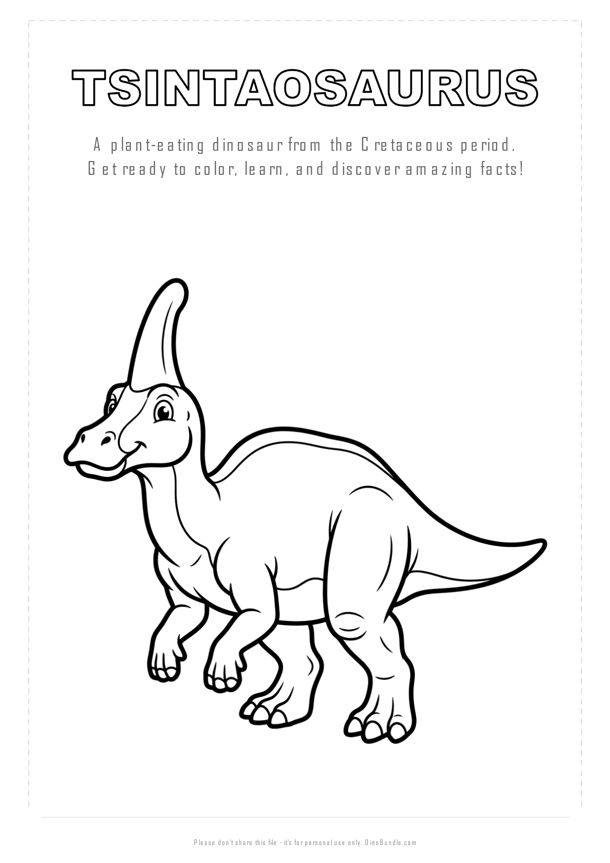 Tsintaosaurus printable page 1
