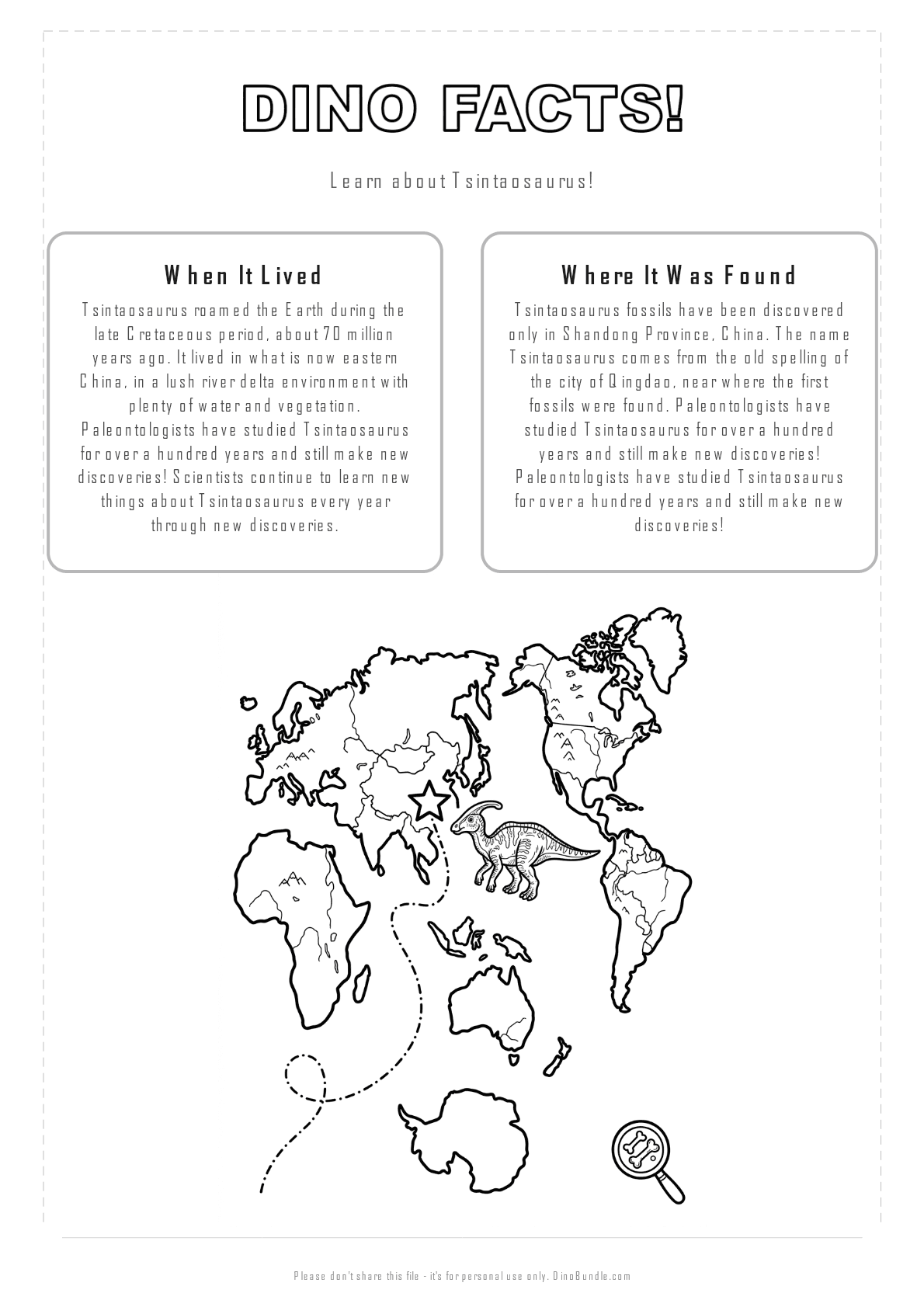 Tsintaosaurus printable page 2