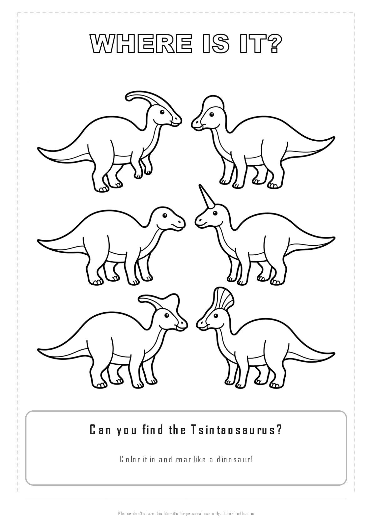Tsintaosaurus printable page 3
