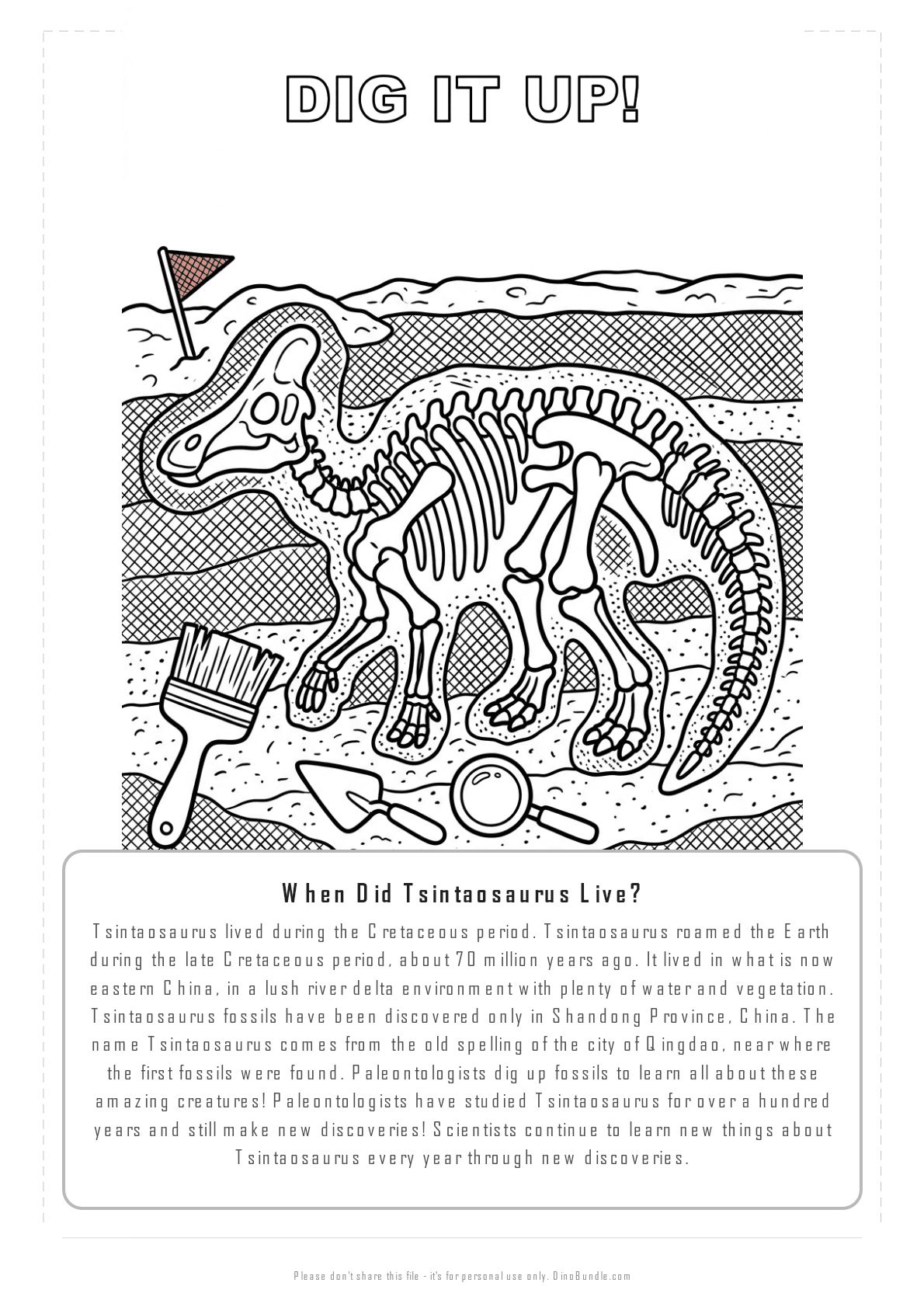 Tsintaosaurus printable page 6