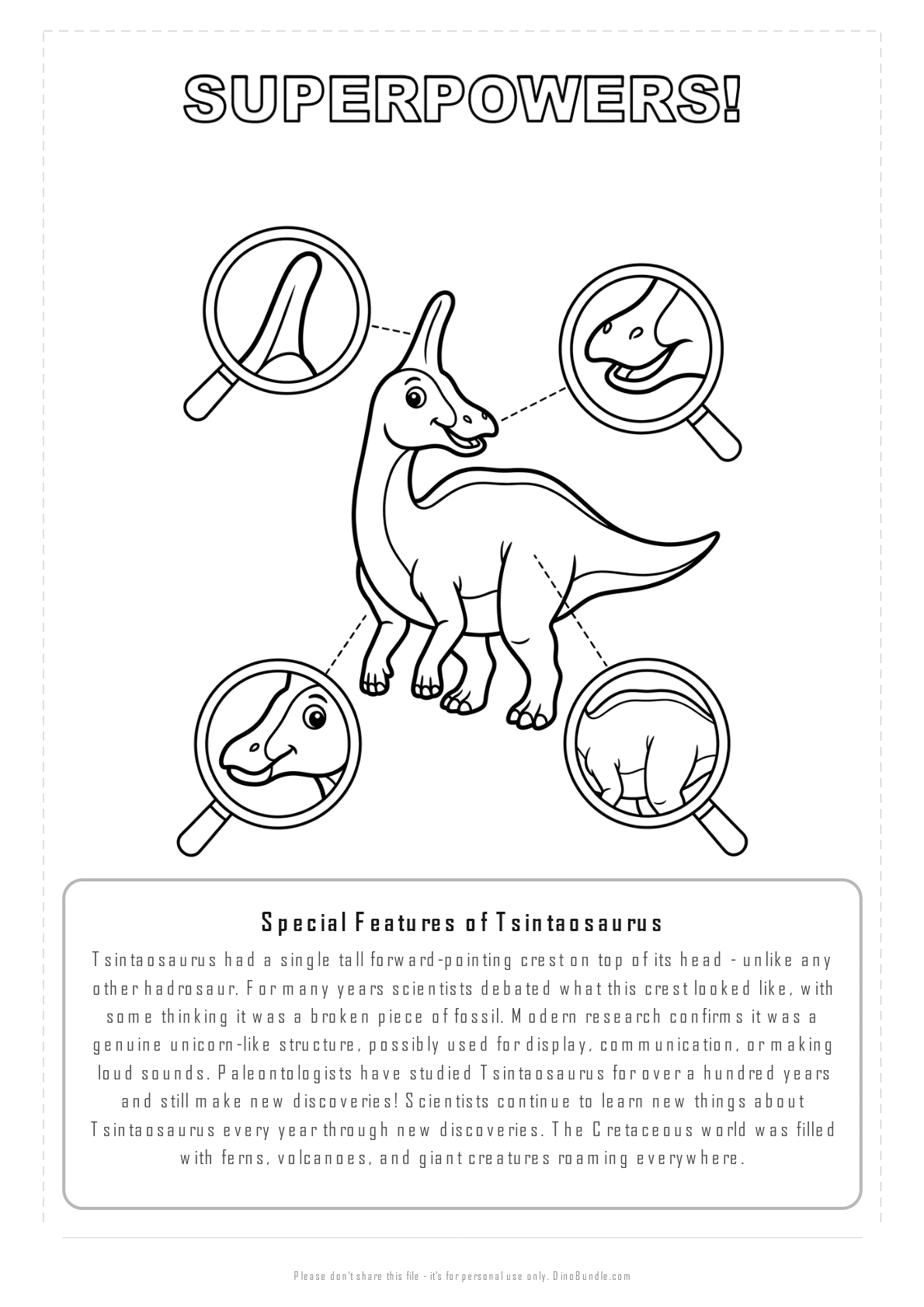 Tsintaosaurus printable page 7