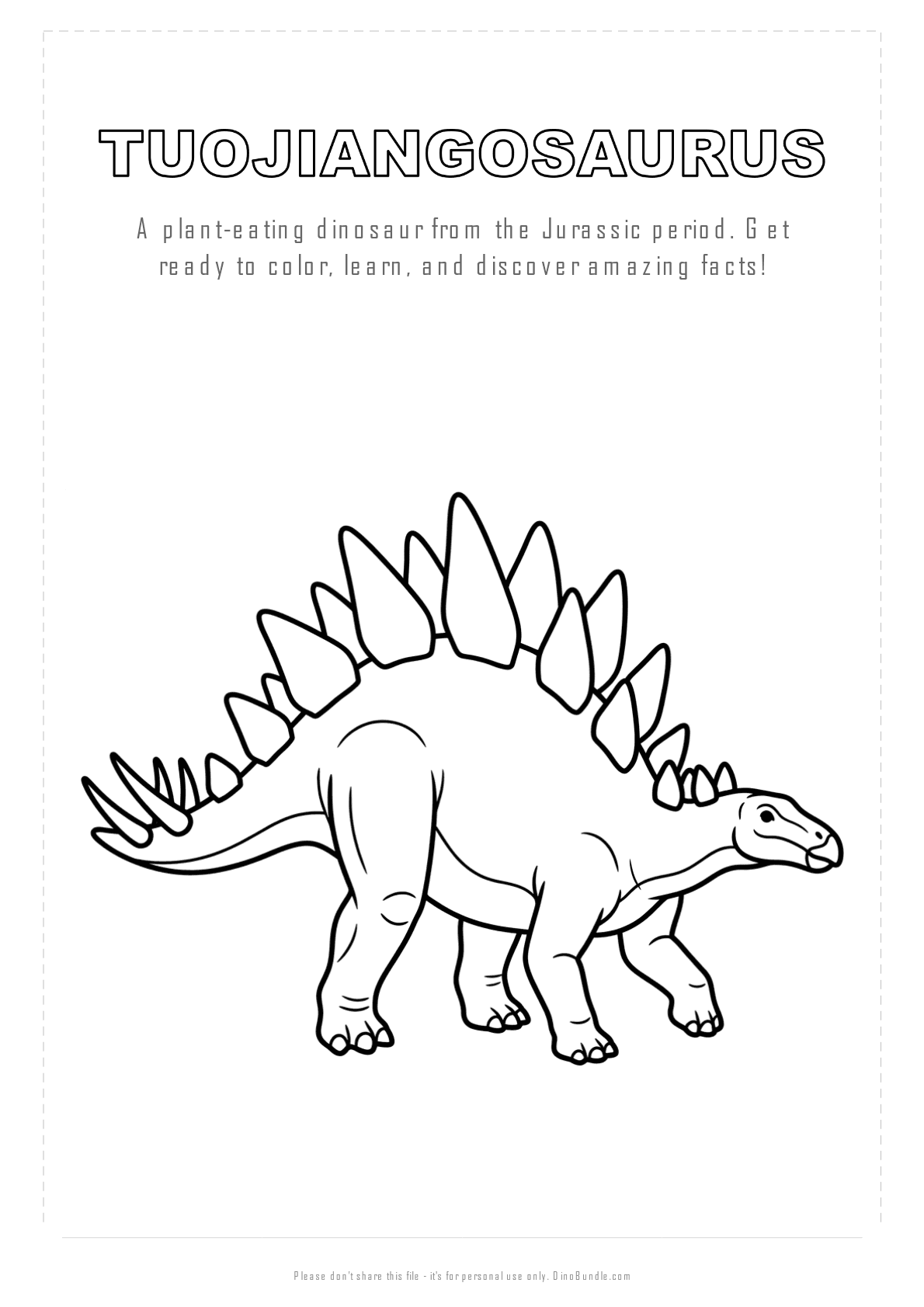 Tuojiangosaurus printable page 1