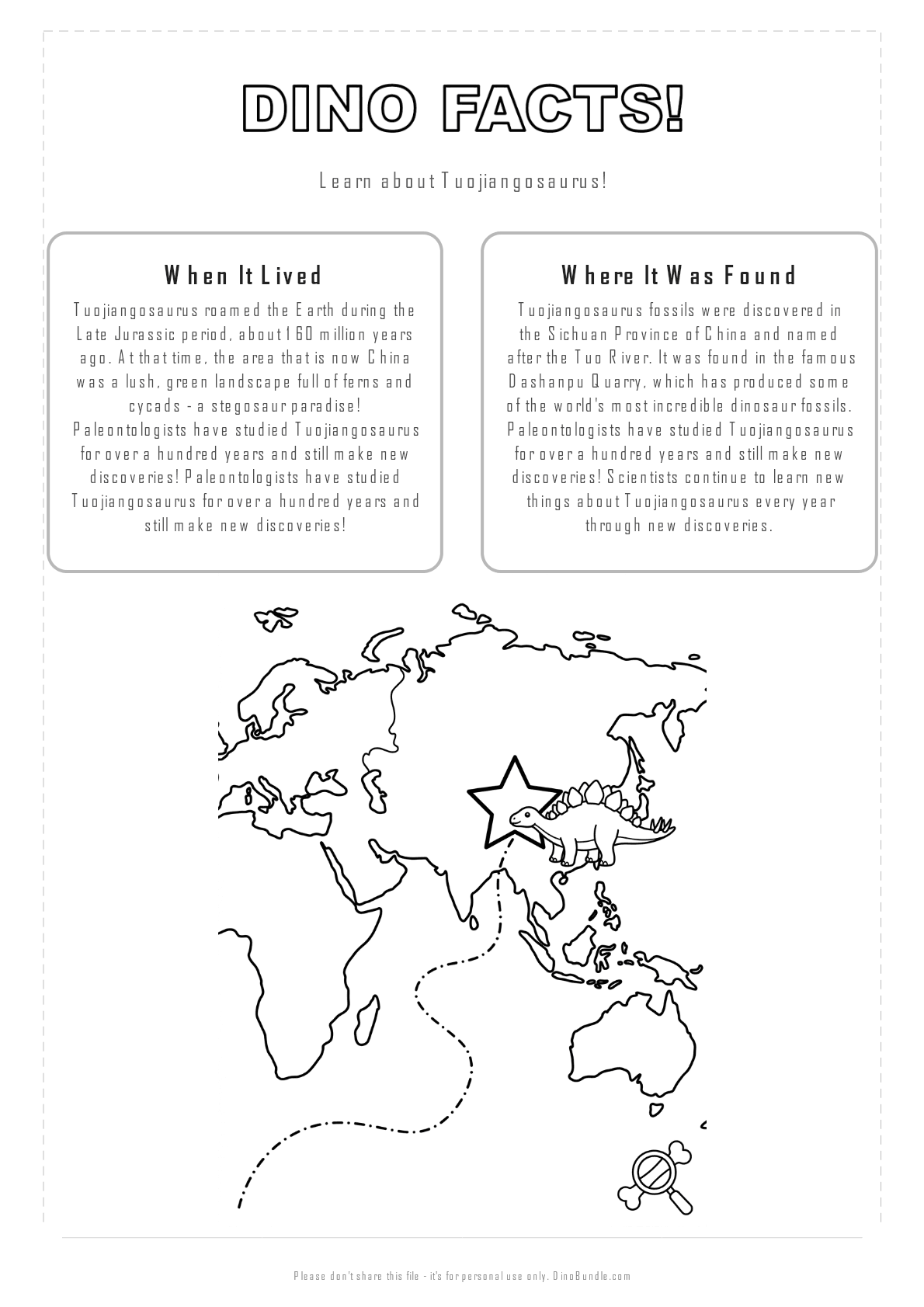 Tuojiangosaurus printable page 2