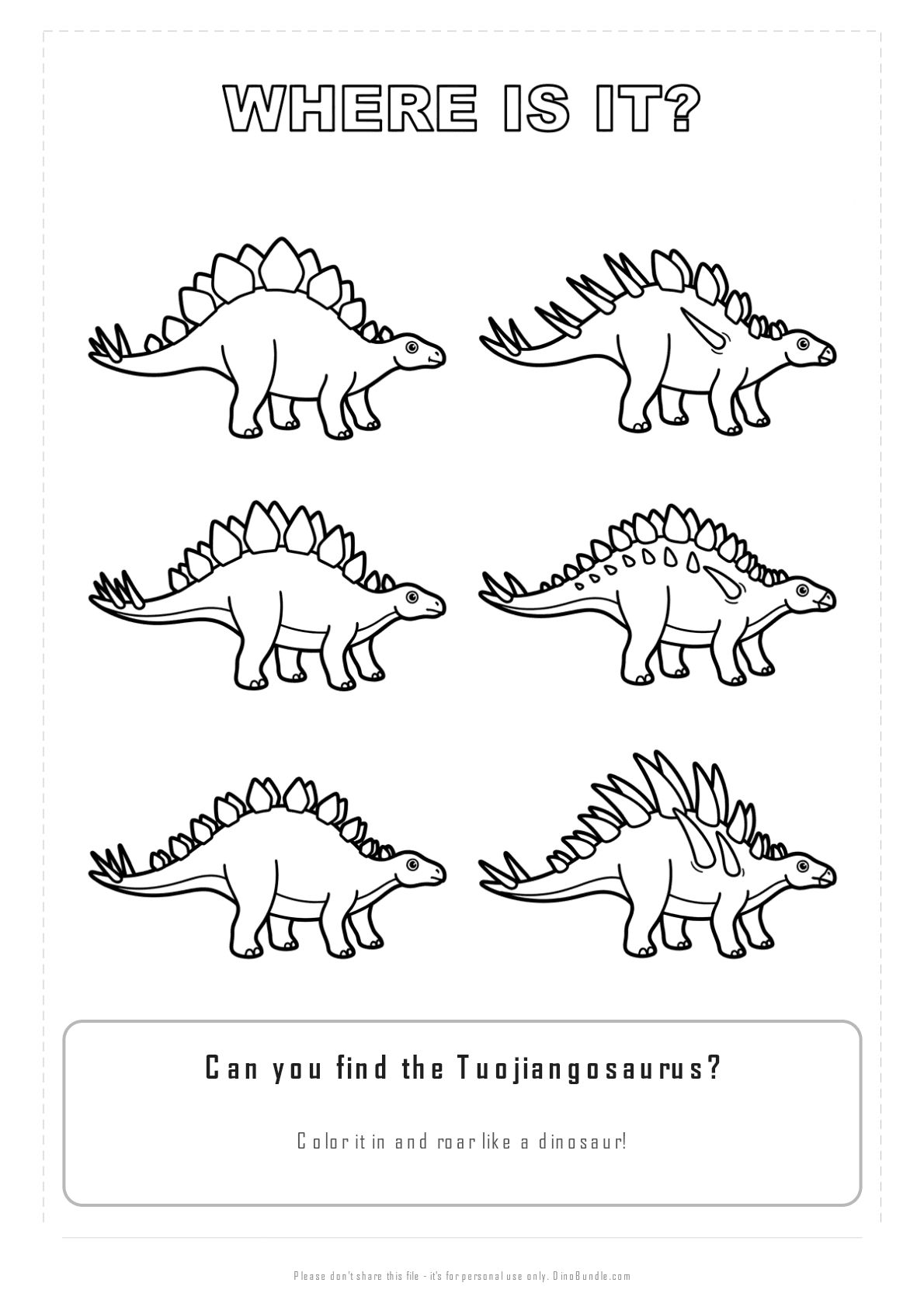 Tuojiangosaurus printable page 3