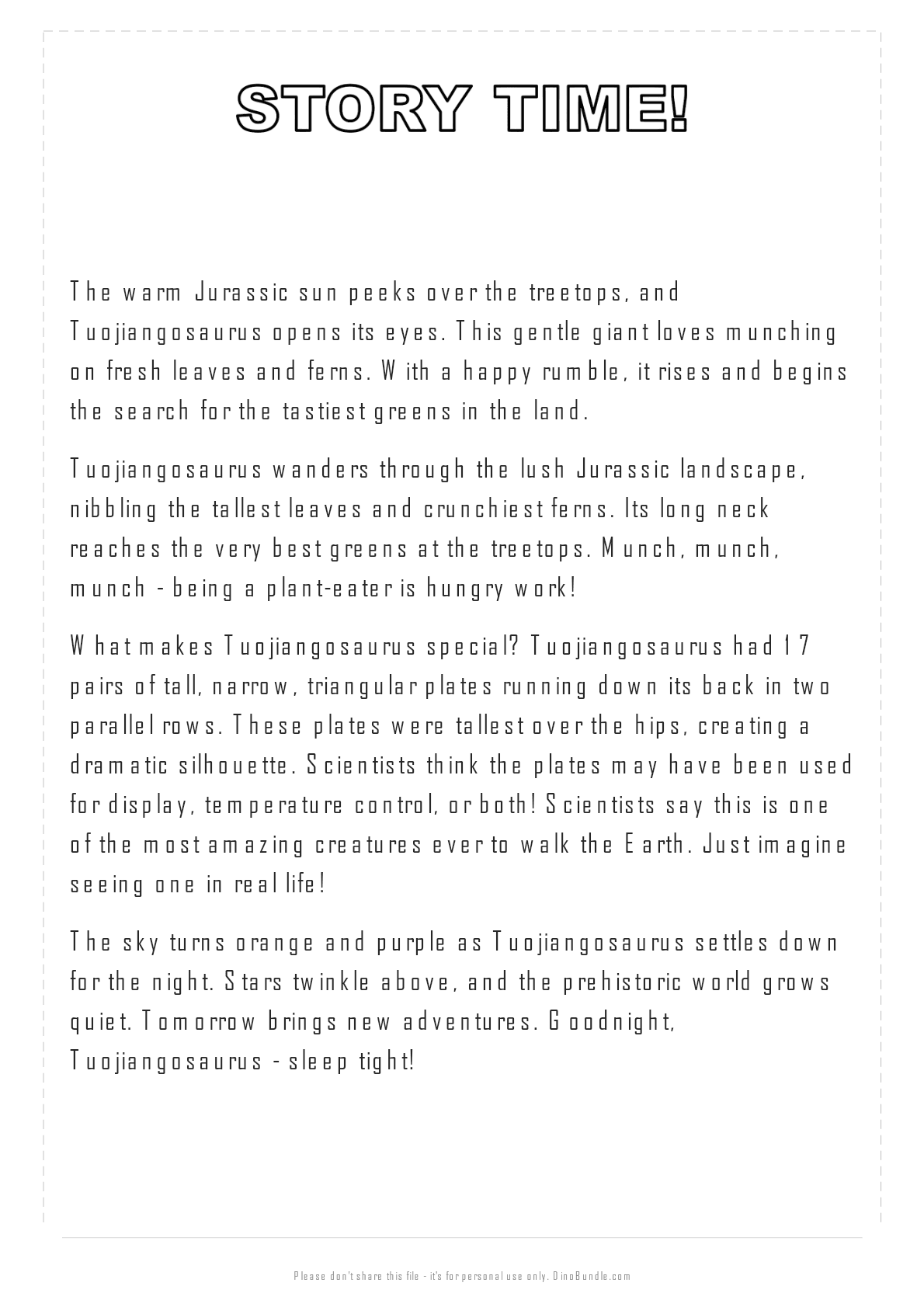 Tuojiangosaurus printable page 4
