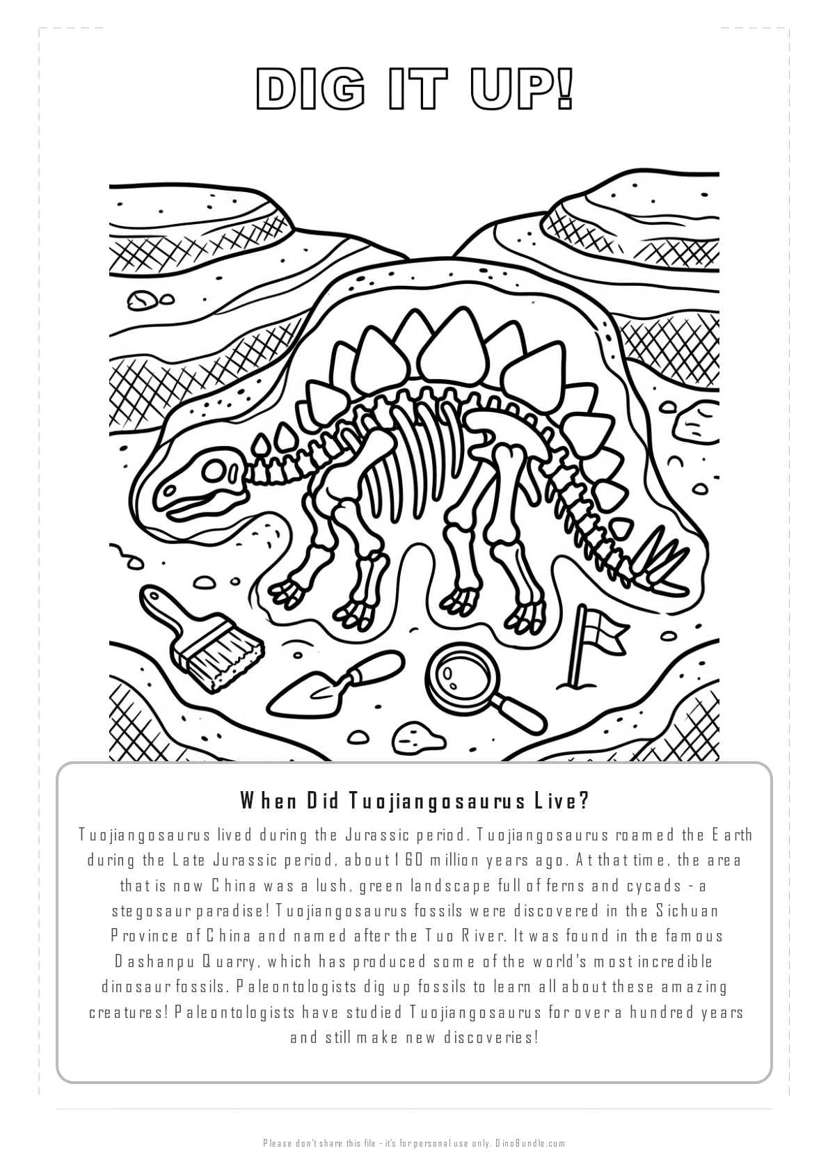 Tuojiangosaurus printable page 6