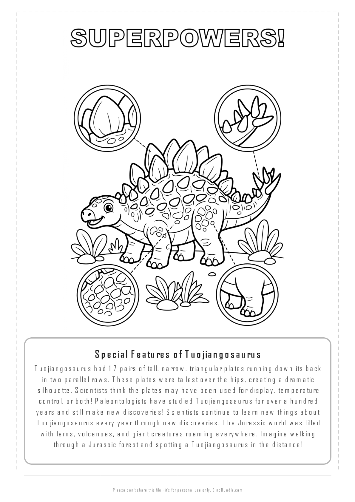 Tuojiangosaurus printable page 7