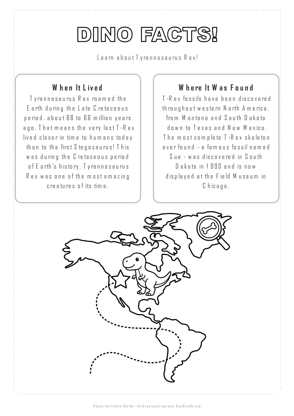 Tyrannosaurus Rex printable page 2