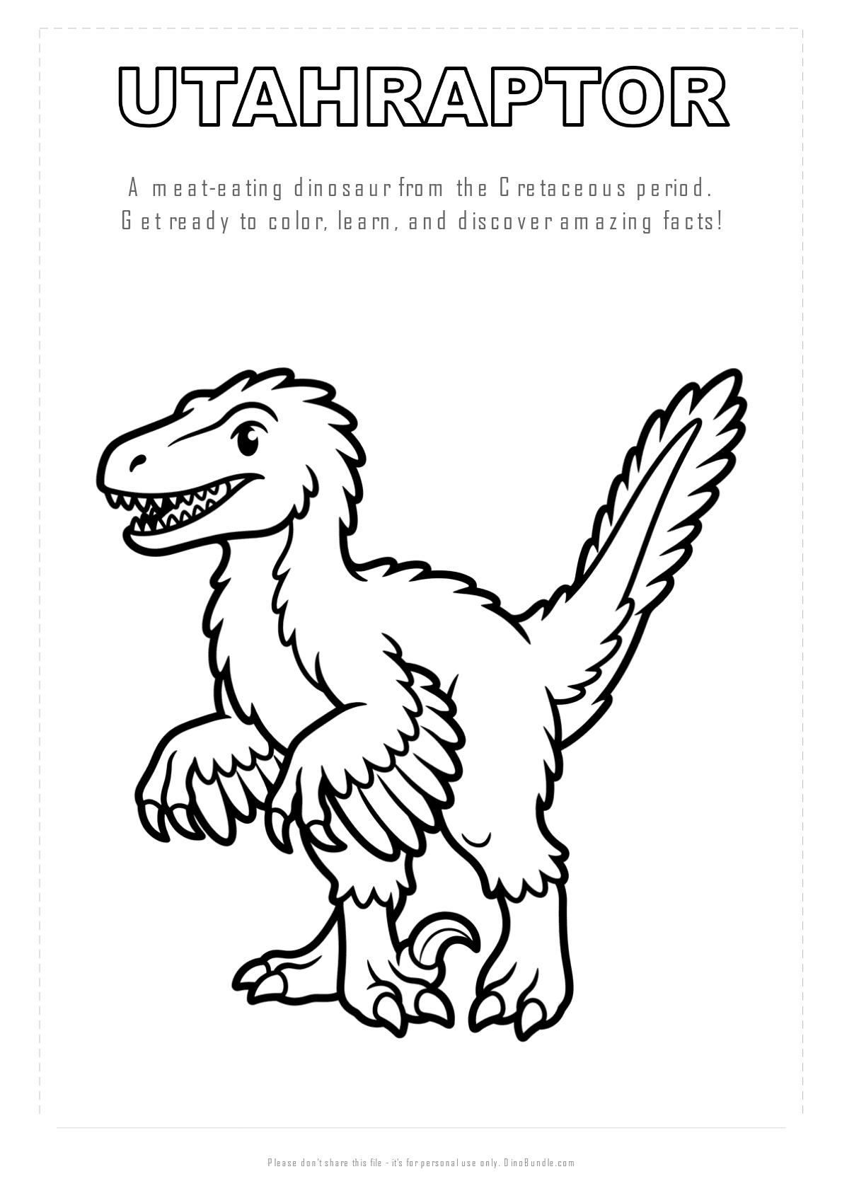 Utahraptor printable page 1