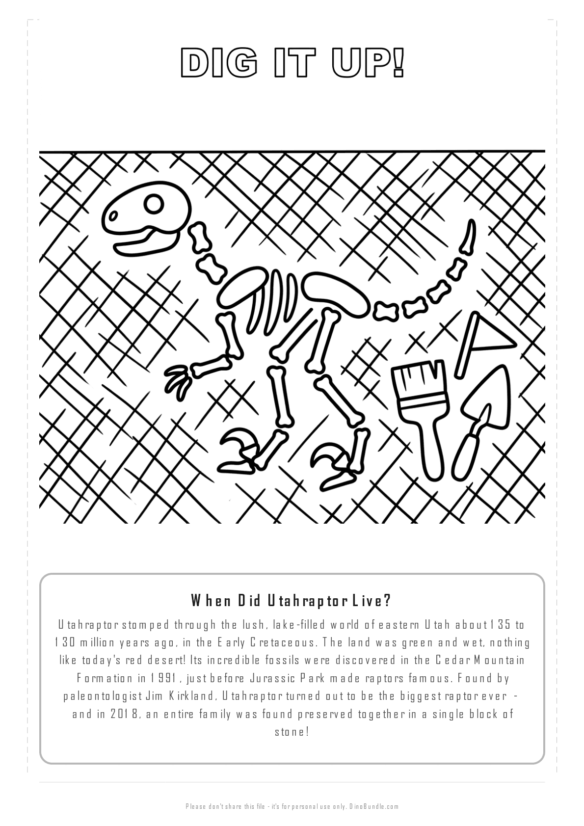Utahraptor printable page 6