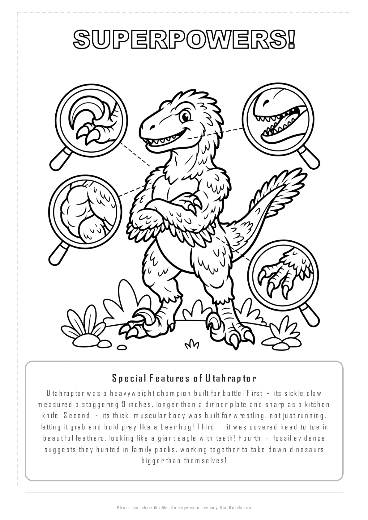 Utahraptor printable page 7