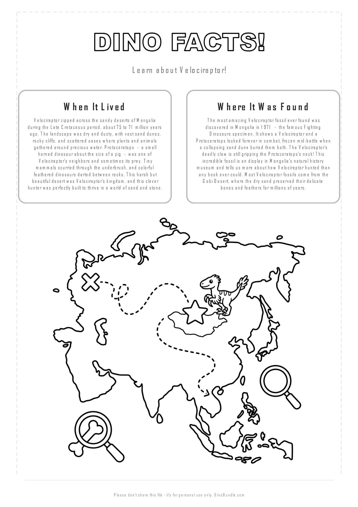 Velociraptor printable page 2