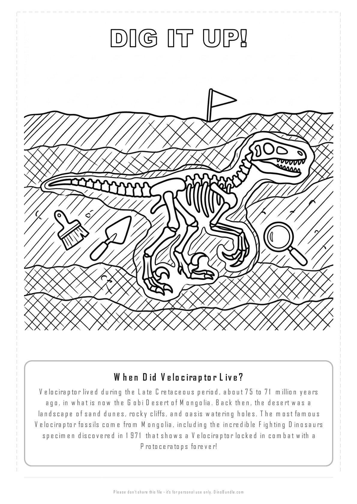 Velociraptor printable page 6
