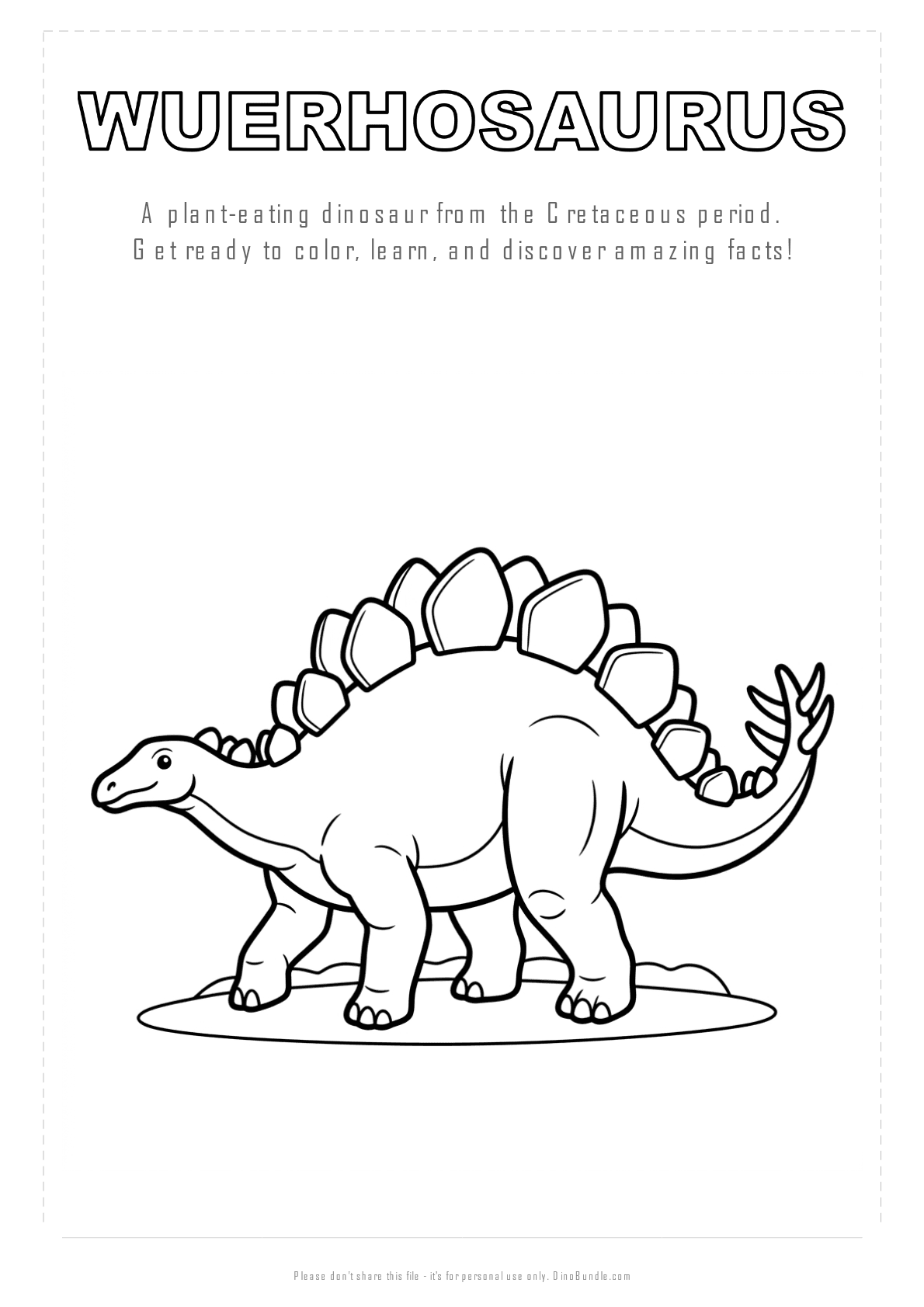 Wuerhosaurus printable page 1