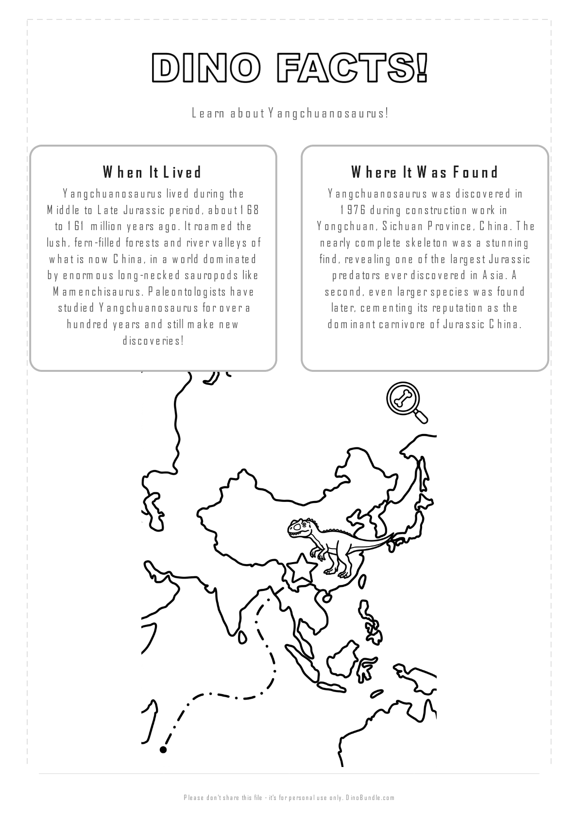 Yangchuanosaurus printable page 2
