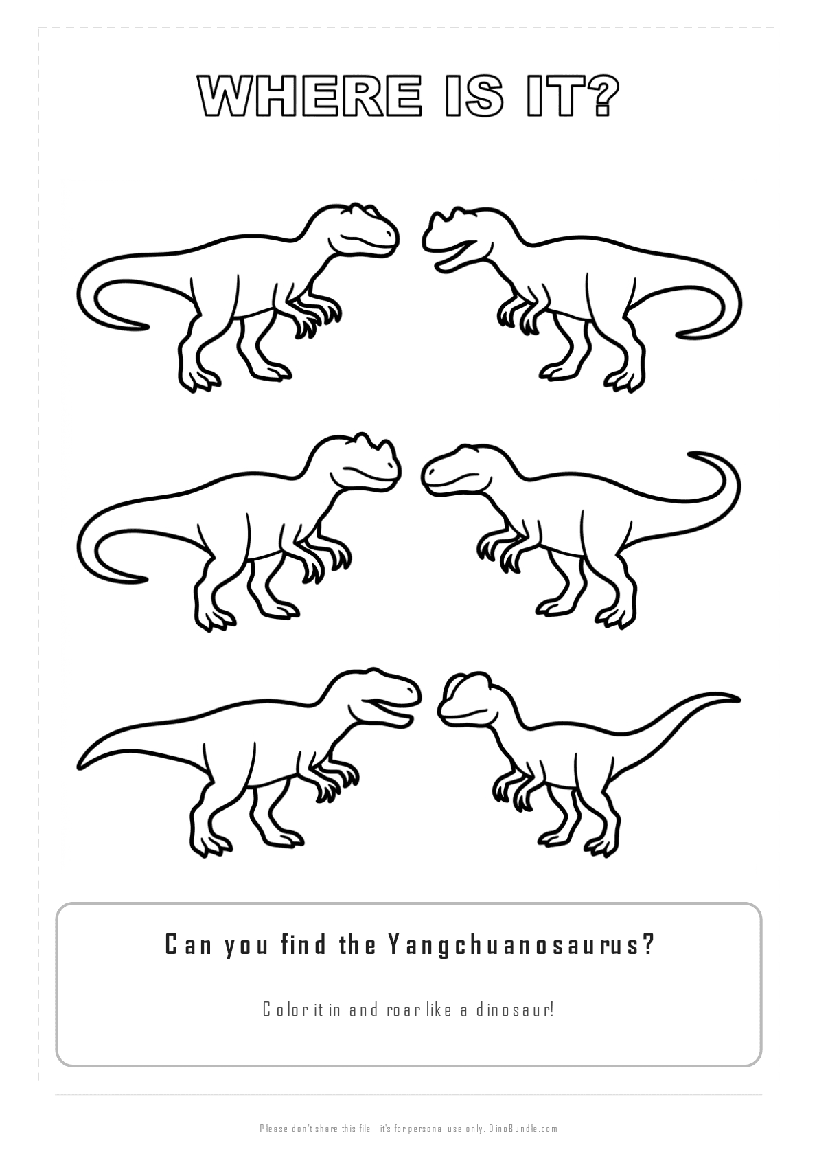 Yangchuanosaurus printable page 3